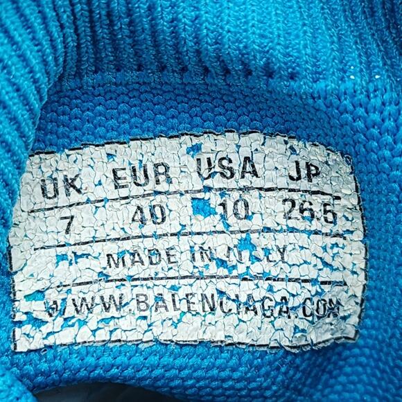 Balenciaga Blue Speed Sock Knit Women's Sneakers 525719 W05G0 4605 EU 40 US 10 - Picture 6 of 7